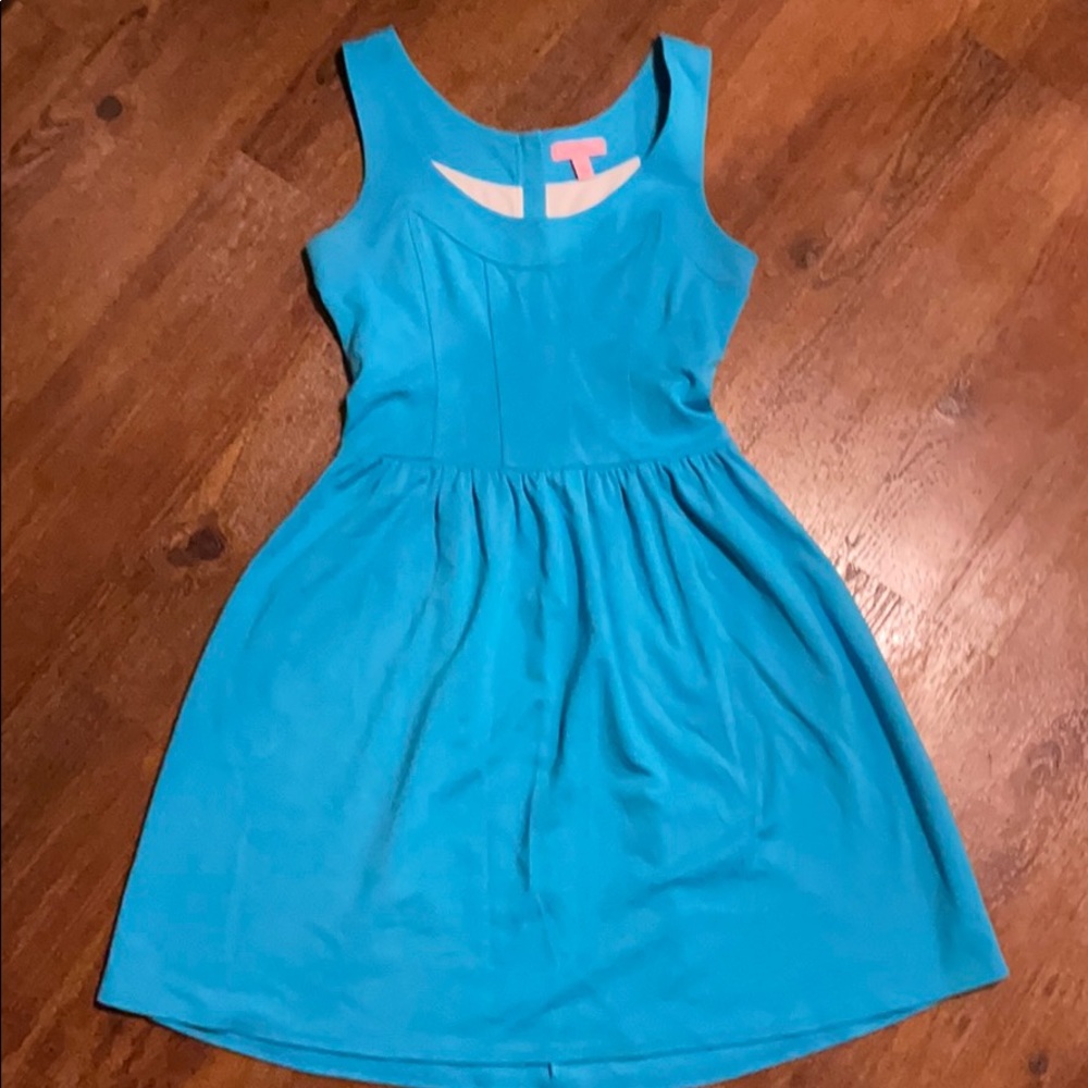 Teal Lilly sun dress with gold zipper